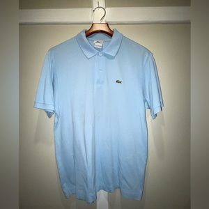 LACOSTE. Baby Blue Short-Sleeved Polo.